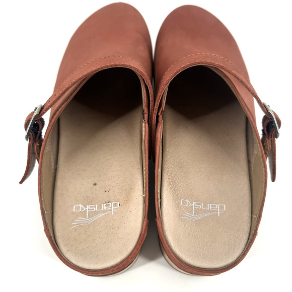 Dansko Womens Berry Cinnamon Nubuck Burnished Leather Clogs Size 40/US 9.5 Retro - Picture 7 of 11
